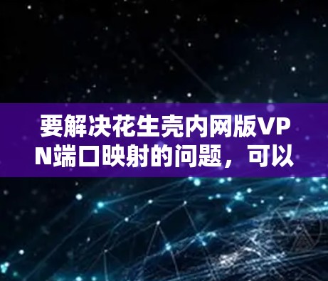 要解决花生壳内网版VPN端口映射的问题，可以按照以下步骤进行