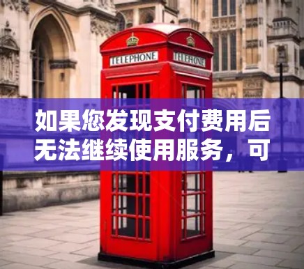 如果您发现支付费用后无法继续使用服务，可能需要向服务提供商咨询，了解支付费用后的合同终止问题，以及如何处理违约金和补偿。此外，您可能需要咨询专业的法律律师，确保其法律权益得到保护