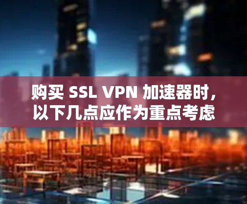 购买 SSL VPN 加速器时，以下几点应作为重点考虑