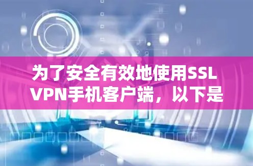 为了安全有效地使用SSL VPN手机客户端，以下是一步步的指南