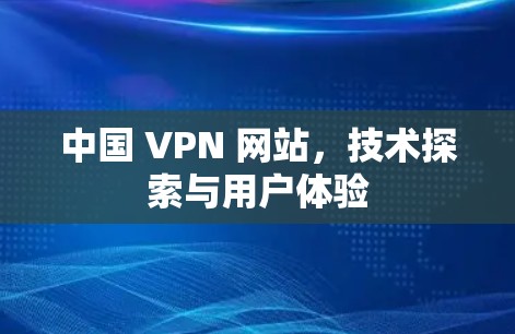 中国 VPN 网站，技术探索与用户体验