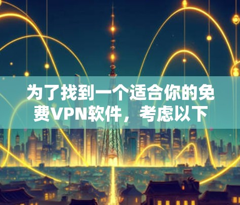 为了找到一个适合你的免费VPN软件，考虑以下步骤