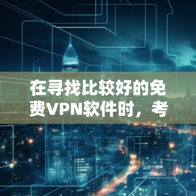 在寻找比较好的免费VPN软件时，考虑以下因素
