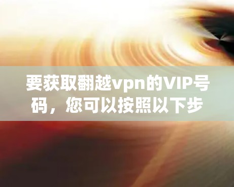 要获取翻越vpn的VIP号码，您可以按照以下步骤进行