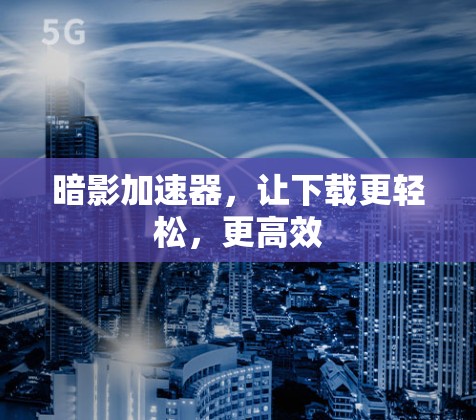 暗影加速器，让下载更轻松，更高效
