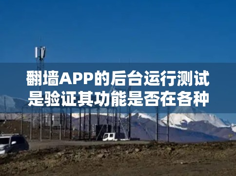翻墙APP的后台运行测试是验证其功能是否在各种网络环境下正常运行的重要步骤。以下是一个详细的步骤指南