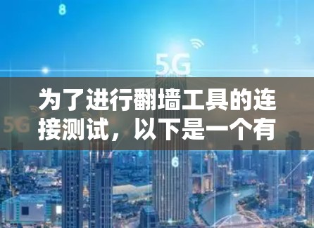 为了进行翻墙工具的连接测试，以下是一个有条理的步骤指南，旨在确保翻墙工具能够正确连接到目标服务器并支持用户的基本需求