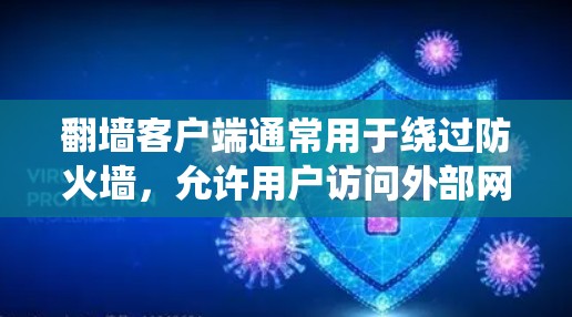 翻墙客户端通常用于绕过防火墙，允许用户访问外部网络。您可以在某些平台或软件中下载免费的测速工具来测试这些客户端的性能。以下是一些常见的免费测速工具和方法