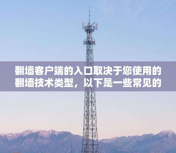 翻墙客户端的入口取决于您使用的翻墙技术类型，以下是一些常见的情况