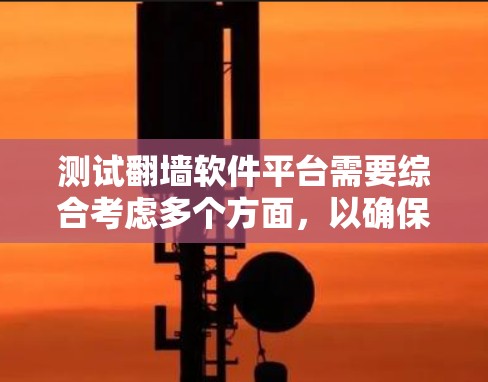 测试翻墙软件平台需要综合考虑多个方面，以确保其可靠性和用户满意度。以下是详细的步骤指南