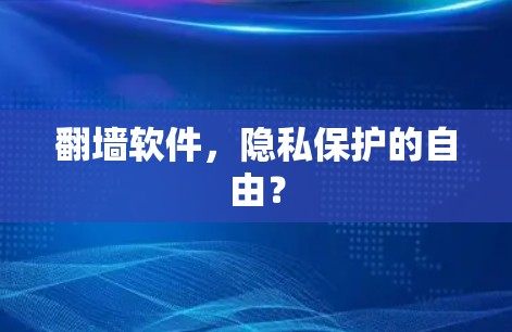 翻墙软件，隐私保护的自由？