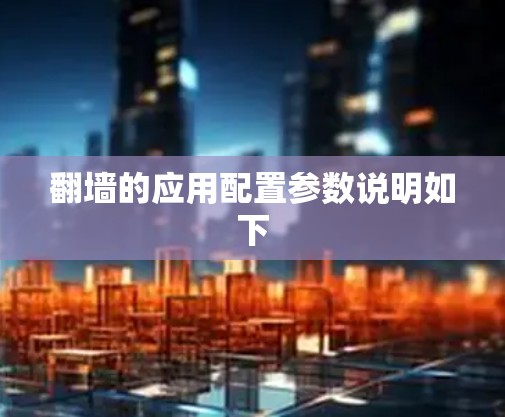 翻墙的应用配置参数说明如下