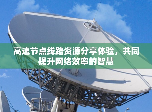 高速节点线路资源分享体验,共同提升网络效率的智慧 高速节点线路资源分享体验,共同提升网络效率的智慧